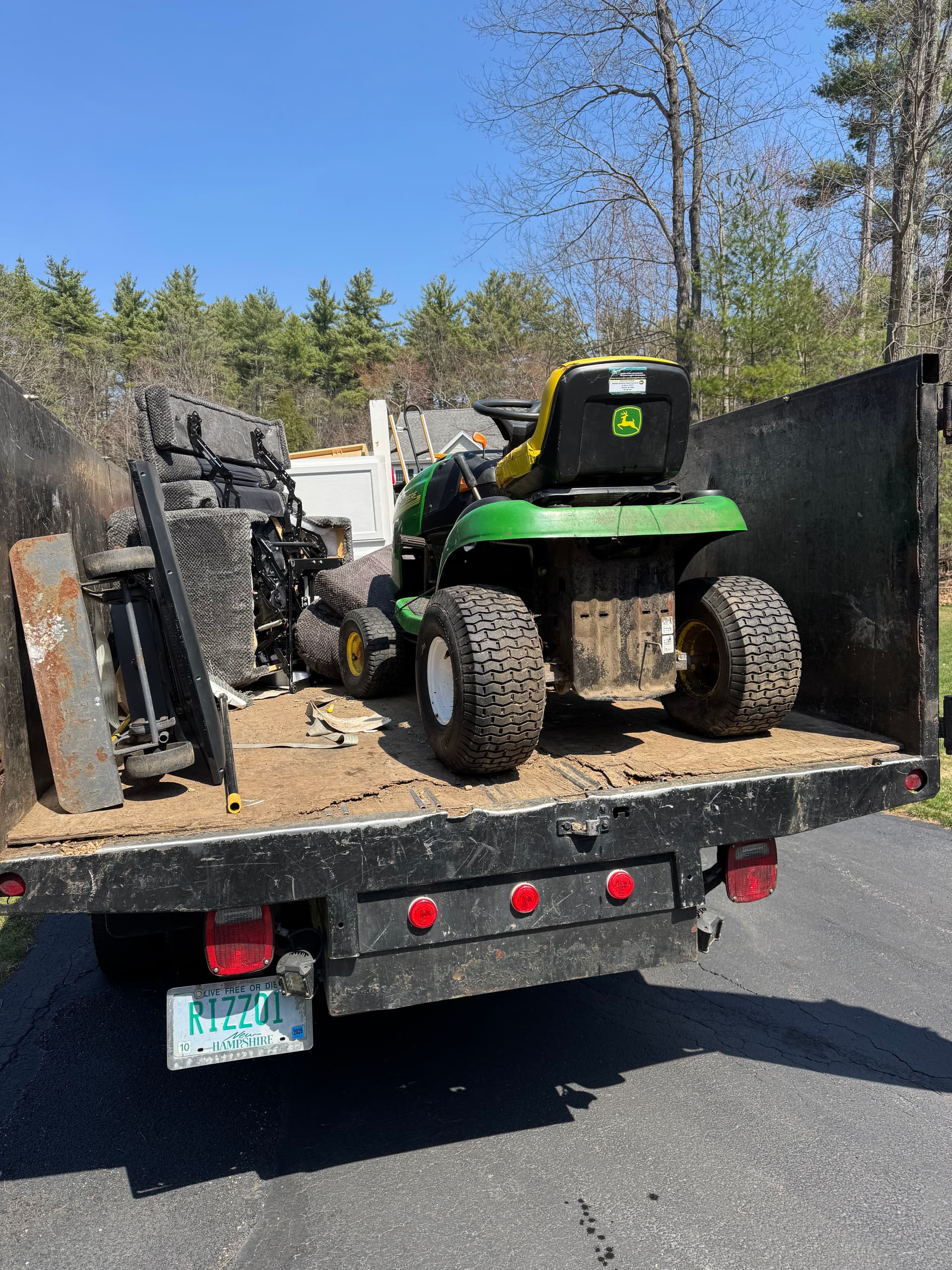 Gallery photos for Old Riding Mower Hauled Away in Pepperell Massachusetts: Image #1