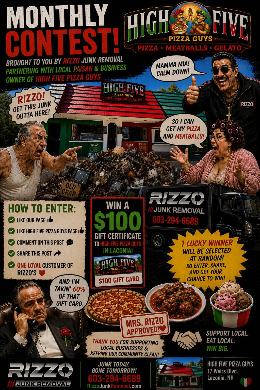 Project Rizzo Junk Removal and High Five Pizza Guys Are Giving Away $100 image