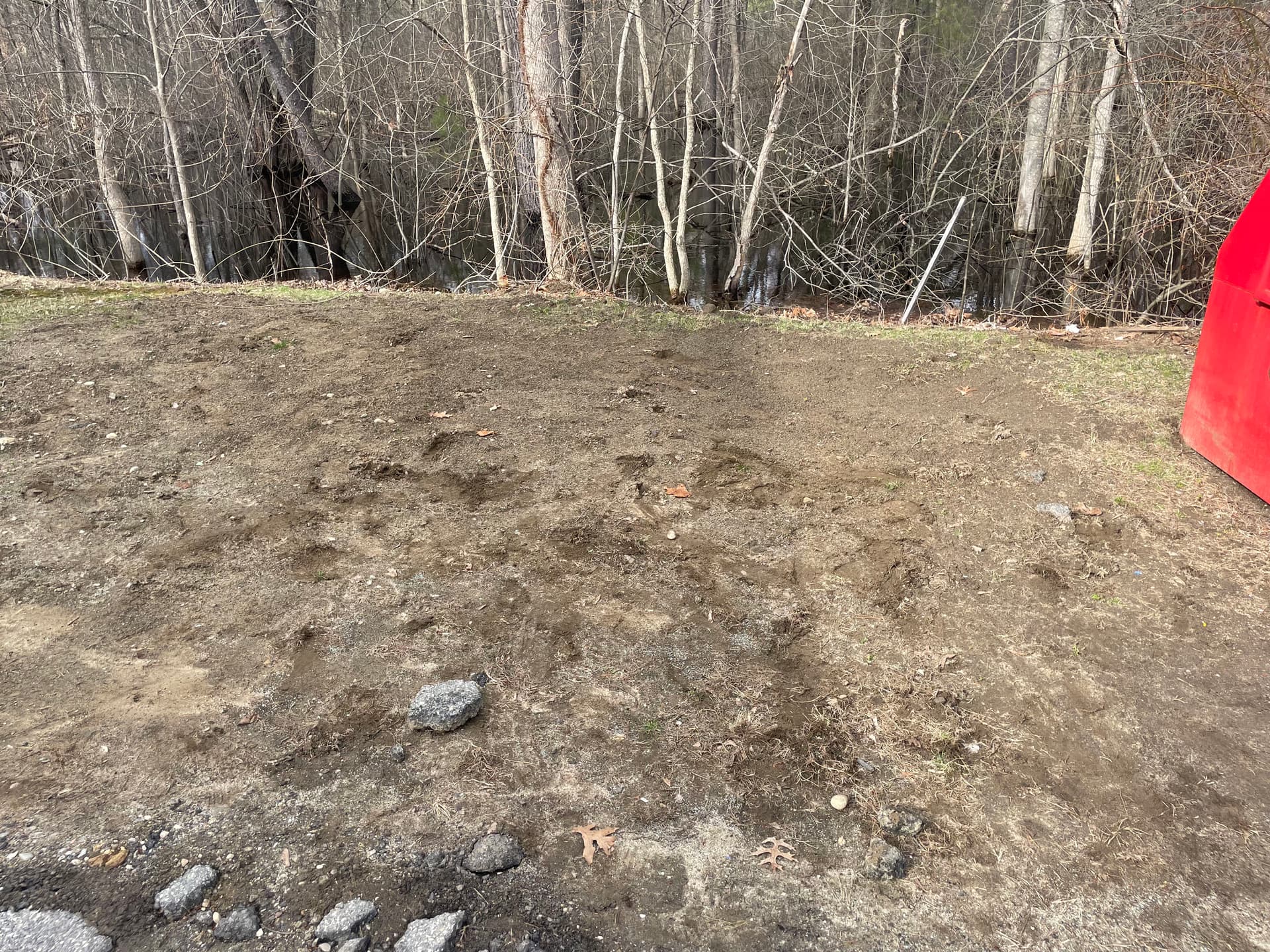 Gallery photos for Illegally Dumped Sectional Couch Removed Near Wooded Area in Hudson NH: Image #1