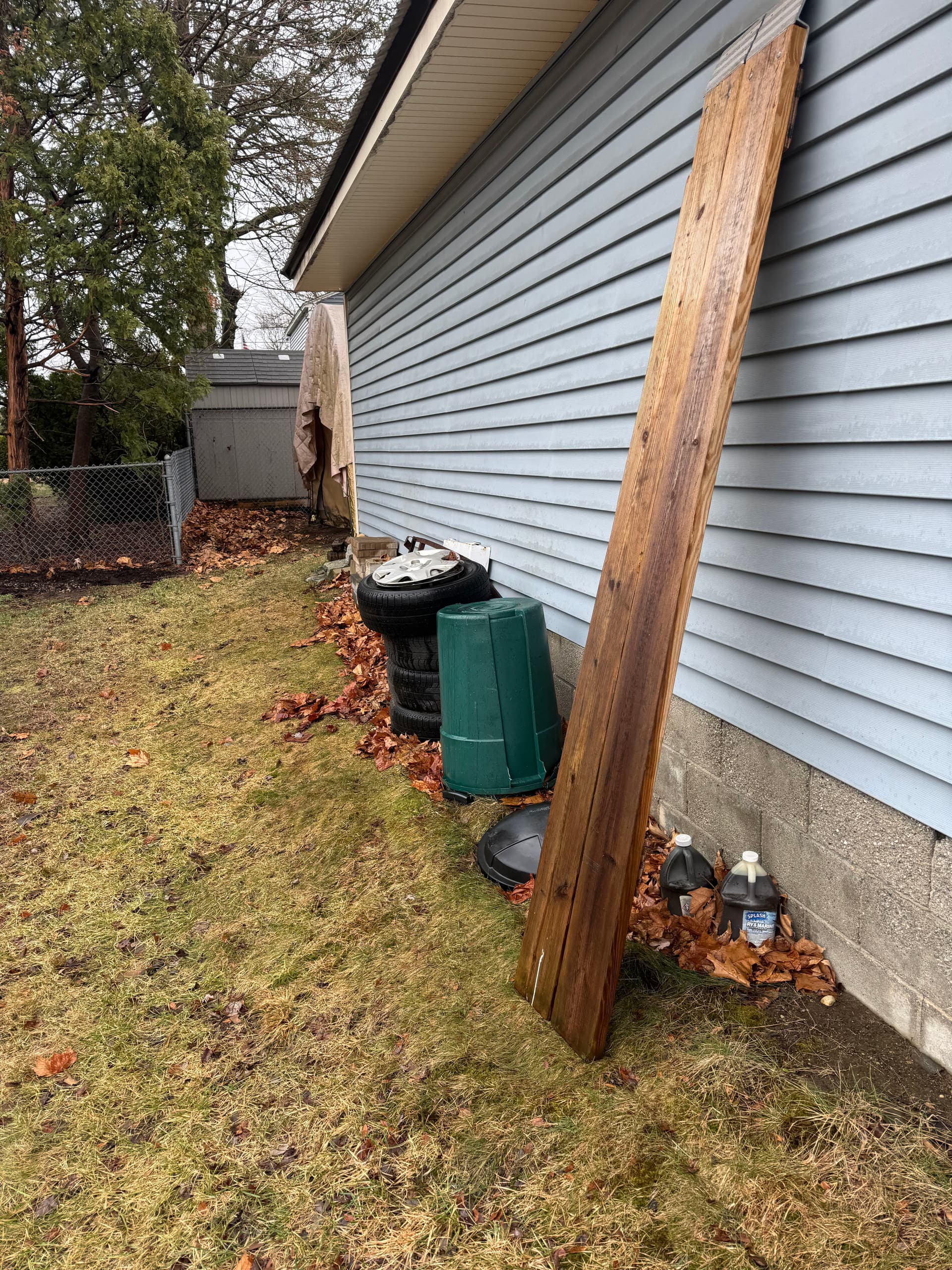 Gallery photos for Outdoor Cleanout Clears Tires, Pots, and Yard Debris in Hudson NH: Image #1